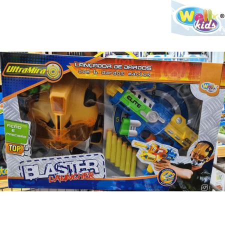 Brinquedo Lançador Arma Nerf De Dardos Com Máscara Robô Com Luz De Led -  TOYS - Lançadores de Dardos - Magazine Luiza