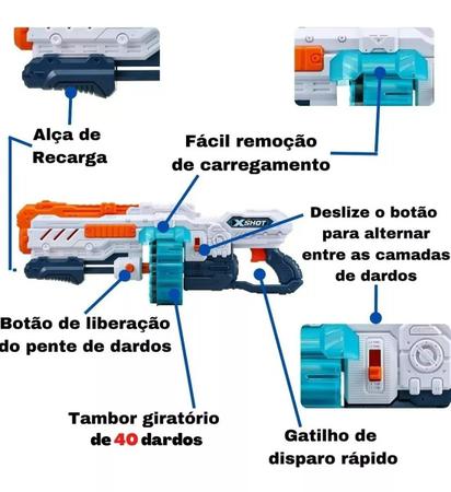 Lançador de Dardos - X-Shot - Turbo Advanced - 96 dardos - Candide