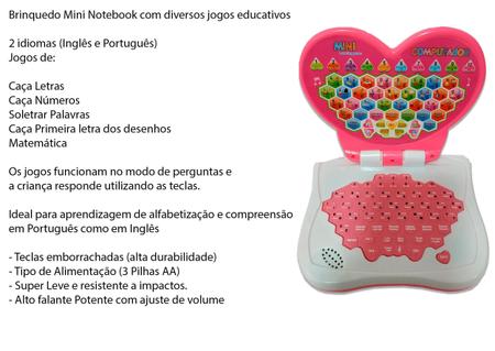 Computador De Brinquedo Notebook Educativo Rosa Com Som Luz - Fun Game -  Laptop / Notebook Infantil - Magazine Luiza