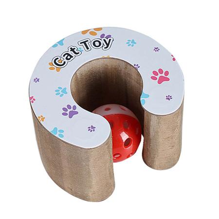 Brinquedo mágico para gato com bola de sino, placa de arranhões