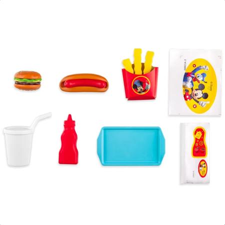 Imagem de Brinquedo Maleta Mickey Hamburgueria 7 Acessórios +3 Anos Criatividade Coordenação E Imaginação Multikids - BR1565