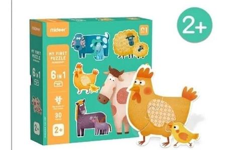 Jogo de quebra-cabeça infantil de natal com bebês de animais.