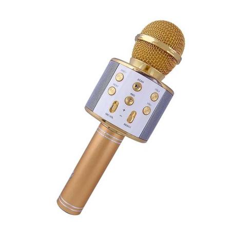 Ideiaria  Microfone Recarregável Bluetooth Karaokê Dourado - Toyng