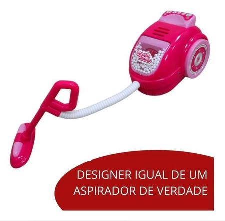 Imagem de Brinquedo Mini Aspirador De Pó Infantil Luzes Som Rosa