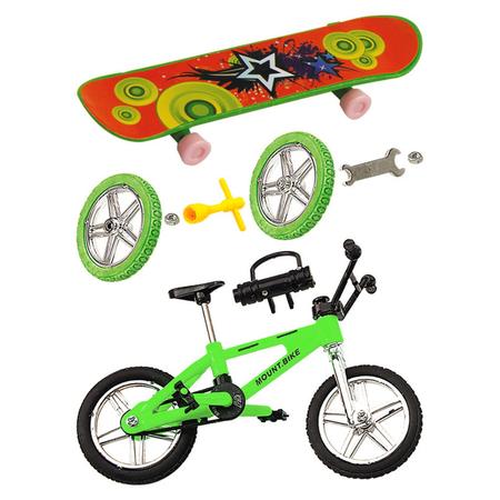 Brinquedo Mini Bicicleta Bmx E Skate De Dedo Com Acess rios Art