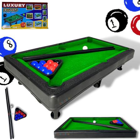 Brinquedo Mini Mesa De Bilhar Snooker Sinuca Infantil 2 Taco