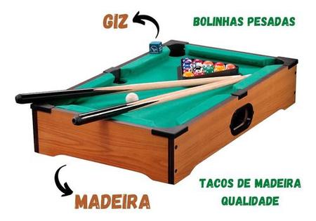 Brinquedo Jogo Mini Mesa De Bilhar Snooker Sinuca Infantil Biliardo Grande