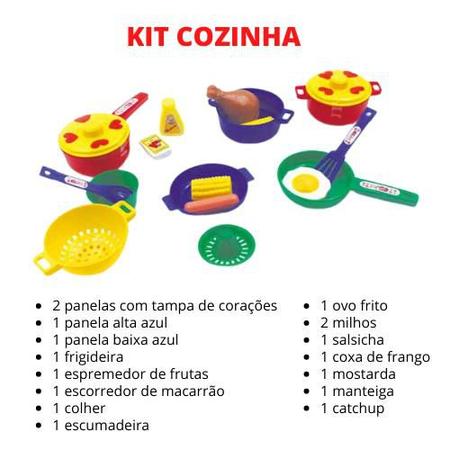 Kit Cozinha Infantil Jogo De Chá Panelas Brinquedo Comidinha - R$ 63,59