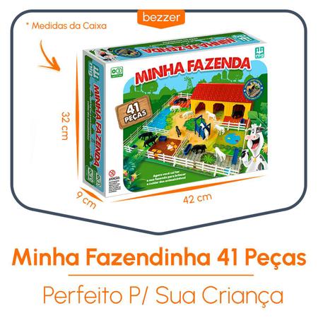 Brinquedo Mini Fazenda com Animais 41 Peças e Acessórios Cerca Celeiro  Estábulo Cenário Tabuleiro Fazendinha Completa - Bezzer - Brincadeiras de  Faz de Conta - Magazine Luiza