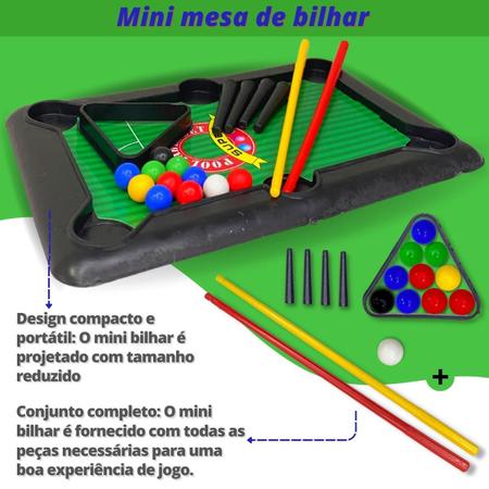 Mini Mesa De Bilhar Sinuca Jogo Brinquedo Infantil + Brinde