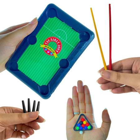 Brinquedo Mesa de Sinuca Mini Bilhar Pica Pau Jogo Infantil