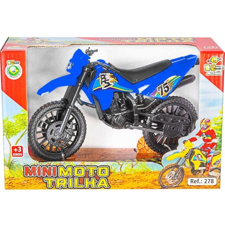 Kit 3 Moto De Trilha 25cm Brinquedo Com Descanso De Apoio