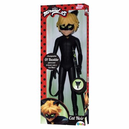 Imagem de Brinquedo Miraculous Cat Noir Baby Brink 55cm Com Bastão