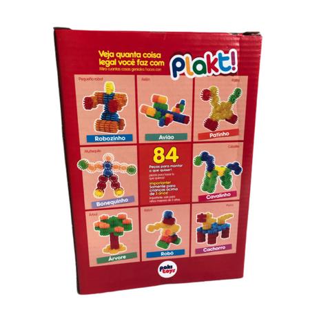 Brinquedo De Montar Encaixe Educativo Plakt Plukt Kit 184 Peças Criativo  Colorido Presente Para Criança Infantil Pecinhas De Montar