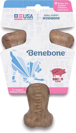 Imagem de Brinquedo Mordedor Benebone Puppy Wishbone Bacon Pequeno