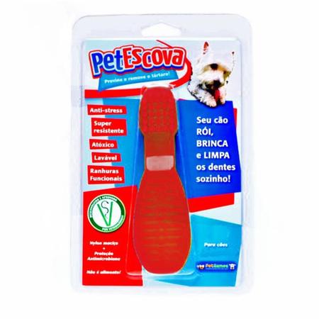 Brinquedo para Cachorro Pet Games Pet Escova Vermelha - AuauCare