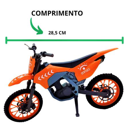 Imagem de Brinquedo Moto Cross Sertões Motinho Suspensão E Molas Pro Tork Usual Laranja