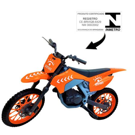 Imagem de Brinquedo Moto Cross Sertões Motinho Suspensão E Molas Pro Tork Usual Laranja