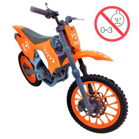 Imagem de Brinquedo Moto Cross Sertões Motinho Suspensão E Molas Pro Tork Usual Laranja