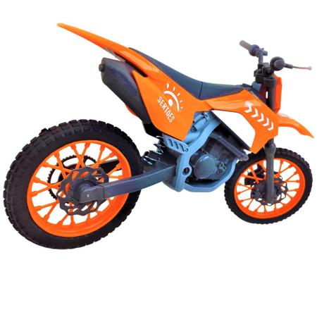 Imagem de Brinquedo Moto Cross Sertões Motinho Suspensão E Molas Pro Tork Usual Laranja