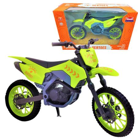 Moto De Brinquedo Motocross Trilha Suspensão Corrida Grande verde