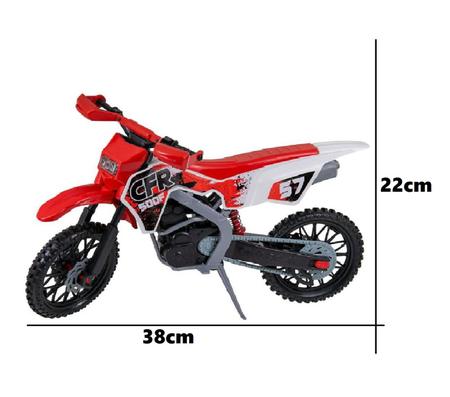 Brinquedo Moto Trilha Motocross Pneu Borracha Amortecedor - Kendy