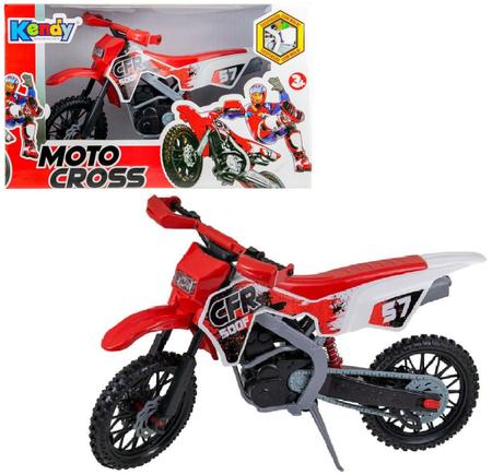 Brinquedo Moto Trilha Motocross Pneu Borracha Amortecedor - Kendy