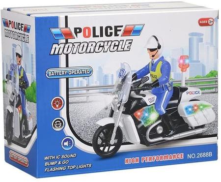 Imagem de Brinquedo Motocicleta Policial Com Som e Luzes Bate e Volta.