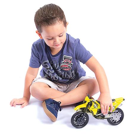 Moto de Motocross de Brinquedo com Apoio - Amarelo - BC TOYS - Caminhões,  Motos e Ônibus de Brinquedo - Magazine Luiza