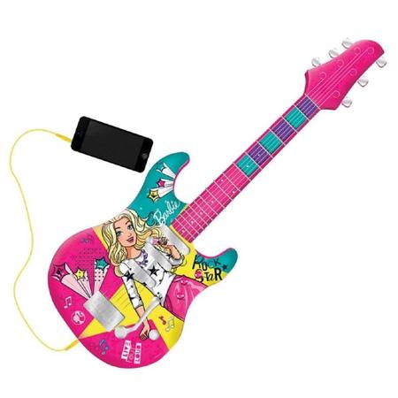 Imagem de Brinquedo Musical Barbie Teclado E Guitarra Fabulsa Com Entrada MP3 Player - Fun 