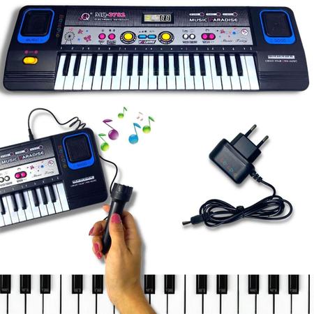 Piano Teclado Infantil com 37 Teclas, Microfone, Vários Modo de