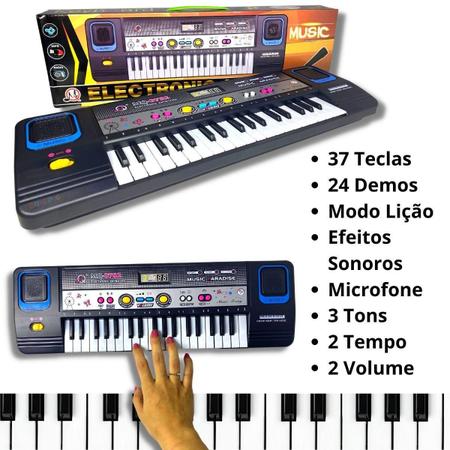 Teclado Infantil Musical Piano 37 Músicas com Microfone Rosa - Fun Game -  Piano / Teclado de Brinquedo - Magazine Luiza