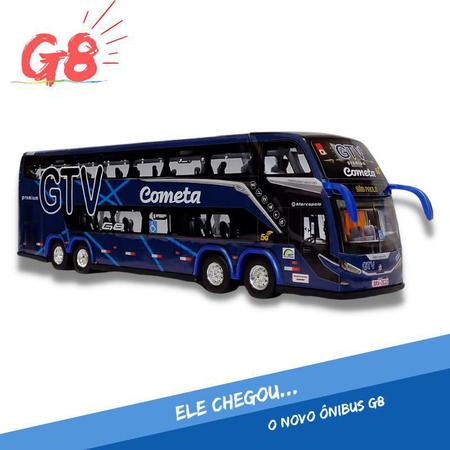 Brinquedo Ônibus Cometa Gtv Lançamento G8 - 30Cm - Rodoviário G8 Dd 2 Andares Ertl Imagem de Brinquedo Ônibus Cometa Gtv Lançamento G8 - 30Cm