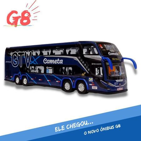 Brinquedo Ônibus Cometa Gtv Lançamento G8 - 30Cm - Rodoviário G8 Dd 2 Andares Ertl Imagem de Brinquedo Ônibus Cometa Gtv Lançamento G8 - 30Cm