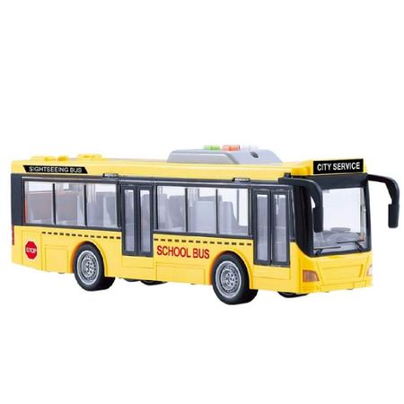 Brinquedo Ônibus Escolar de Fricção 1:16 com Luz e Som Shiny Toys - 627