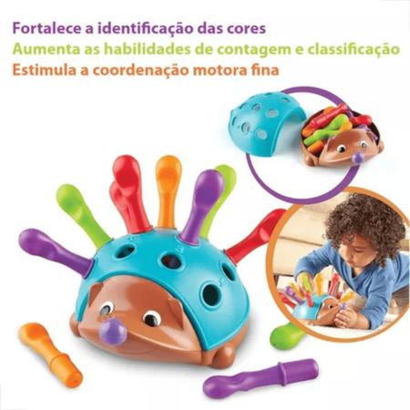 Imagem de Brinquedo Ouriço Educativo Corrdenação Motora Sensorial Aprendizagem