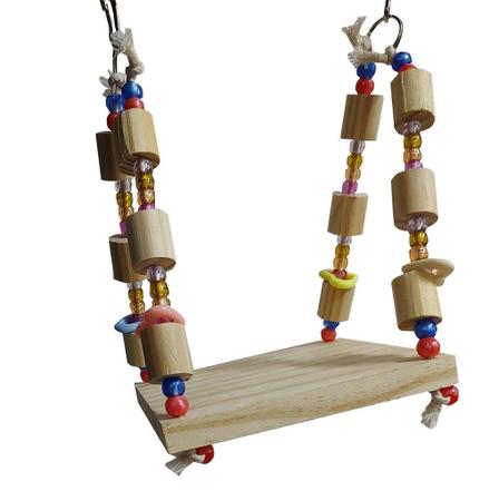 Imagem de Brinquedo para aves arco plataforma balanço real brinquedos pet