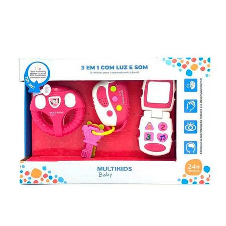 Imagem de Brinquedo para Bebê com Luz e Som Rosa - Multikids - BR1245