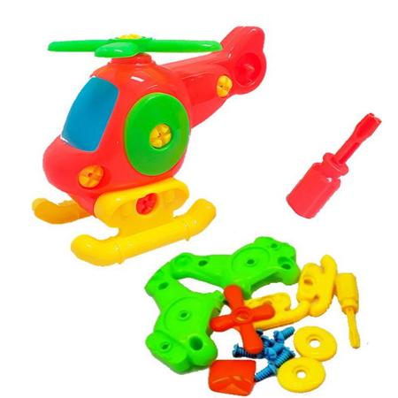 Imagem de Brinquedo para Bebês Helicóptero Didático de Montar - Kit C/2