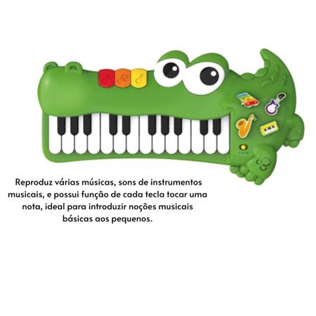 Teclado Piano Musical Infantil Educativo Crocodilo Baby Multikids BR1445 –  Brinquedo Jacaré Sensorial Interativo 4 Sons em Promoção na Americanas