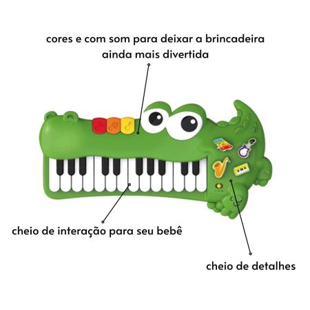Teclado Piano Musical Infantil Educativo Crocodilo Baby Multikids BR1445 –  Brinquedo Jacaré Sensorial Interativo 4 Sons em Promoção na Americanas