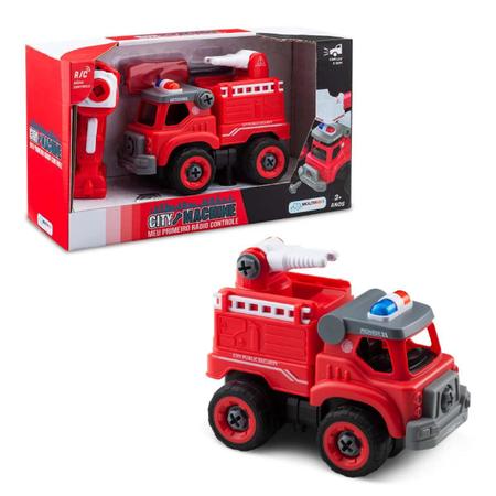 Caminhão Bombeiro 4 em 1 City Machine Vermelho – Multikids