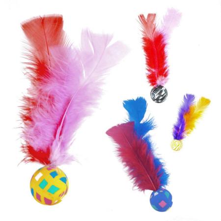 Brinquedo para Gatos Bolinha que Pula e Pena Colors Unidade - StilloPet Imagem de Brinquedo para Gatos Bolinha que Pula e Pena Colors Unidade - StilloPet