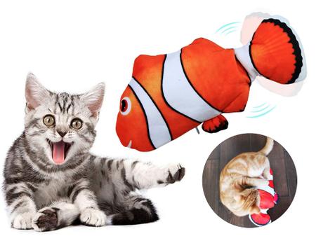 Imagem de Brinquedo Para Gatos Interativos Peixe Palhaço Elétrico Usb