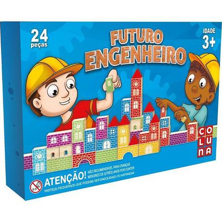 Brinquedo Para Montar Futuro Engenheiro- 24 peças- Madeira - Coluna -  Brinquedos Pé de Jacaré