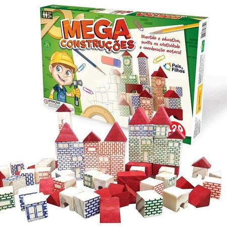 Jogo de Montar Pedagógico Mega Construções 120 peças - Loja EBEG