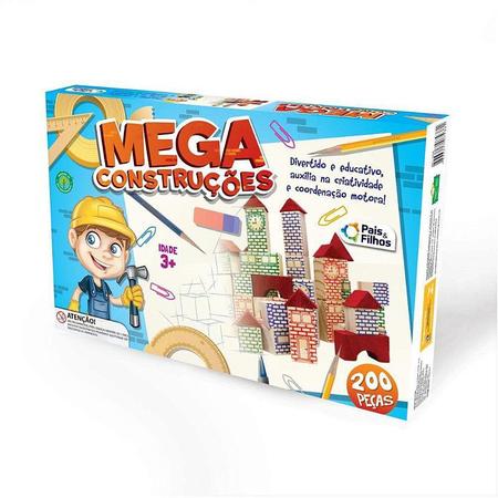 Brinquedo Jogo Mega Construções Blocos de Montar em Madeira 200 Peças -  Pais e filhos - Brinquedos de Montar e Desmontar - Magazine Luiza