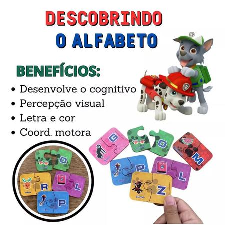 Kit de Atividades Educação Infantil Alfabetização Pintura Jogo da Memória  Patrulha Canina Brinquedo Educativo- Nig 0688 : : Brinquedos e  Jogos