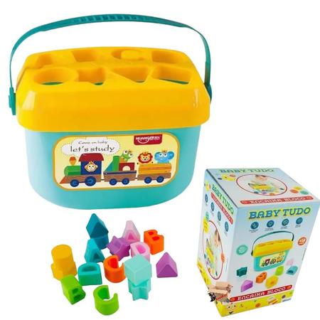 Imagem de Brinquedo Pedagógico Balde Encaixa Blocos / Formas Para Bebê - Baby Tudo