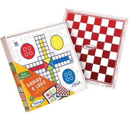 Jogo Classicos Educativo Dama e Ludo 2 Em1 em Madeira +6Anos